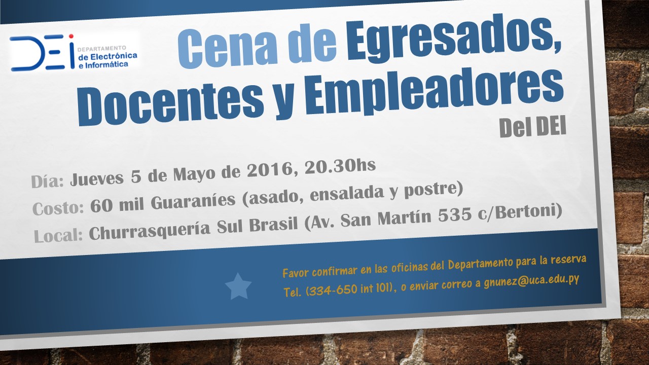 Cena de Egresados Docentes y empleadores 26-04-2016